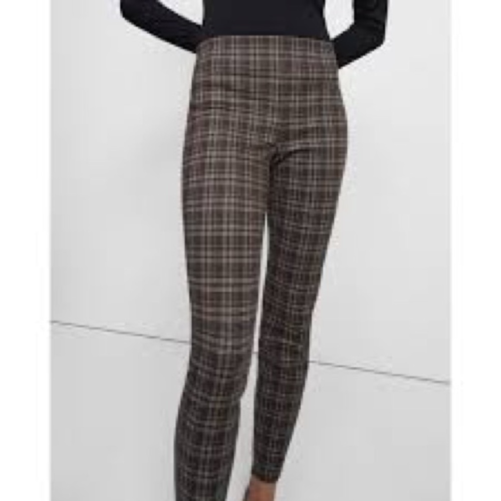 LOFT Brown Plaid Skinny Pants, LP